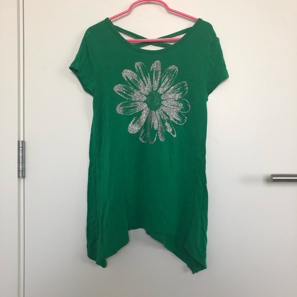 Girls Green Flower Shirt - Picture 6 of 7